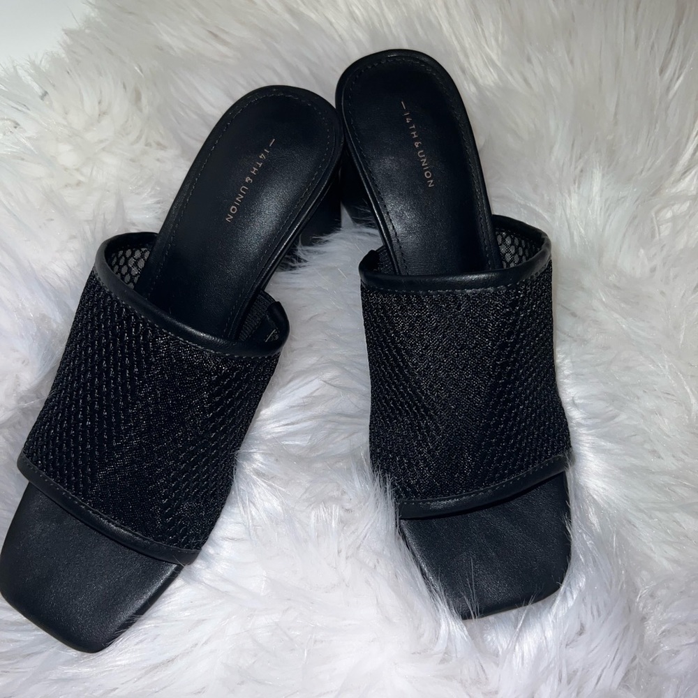 14th&union black heels size 7 brand new
